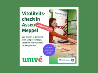 Promo afbeelding met aankondiging dat de Vitaliteitscheck van Vitaal Verder nu ook in Groningen kan